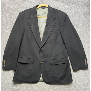 Peterborough Row Blazer Mens 44 Black 100% Cashmere Two Button Sport Coat USA